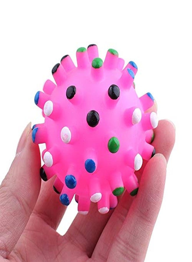 Dog Trust Chew Rubber Spike Squeaker Sound Ball Toy for Small to Medium Pets - 1 Pcs Pack - Color May Vary